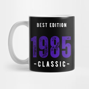 Vintage Birthday Year 1985 Black Mug